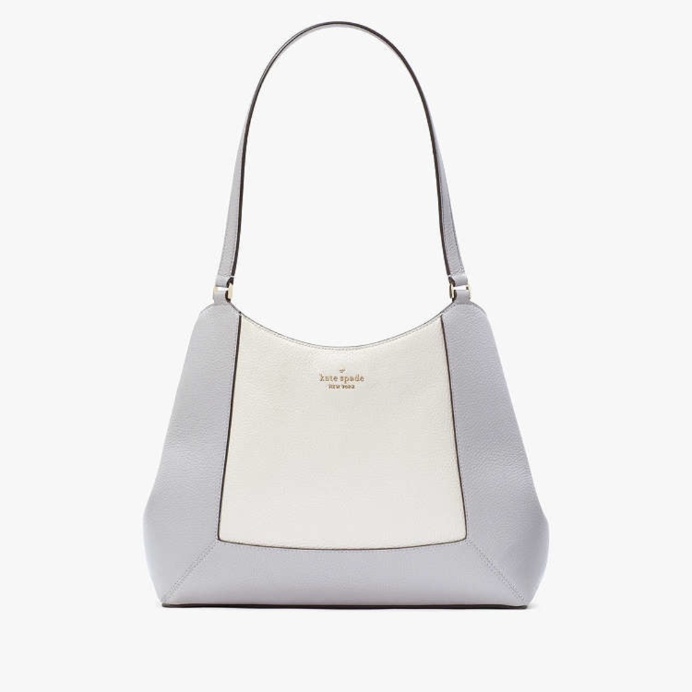Kate Spade Lena Large Triple Compartment Shoulder Bag Grey/Silver KH439 NWT
